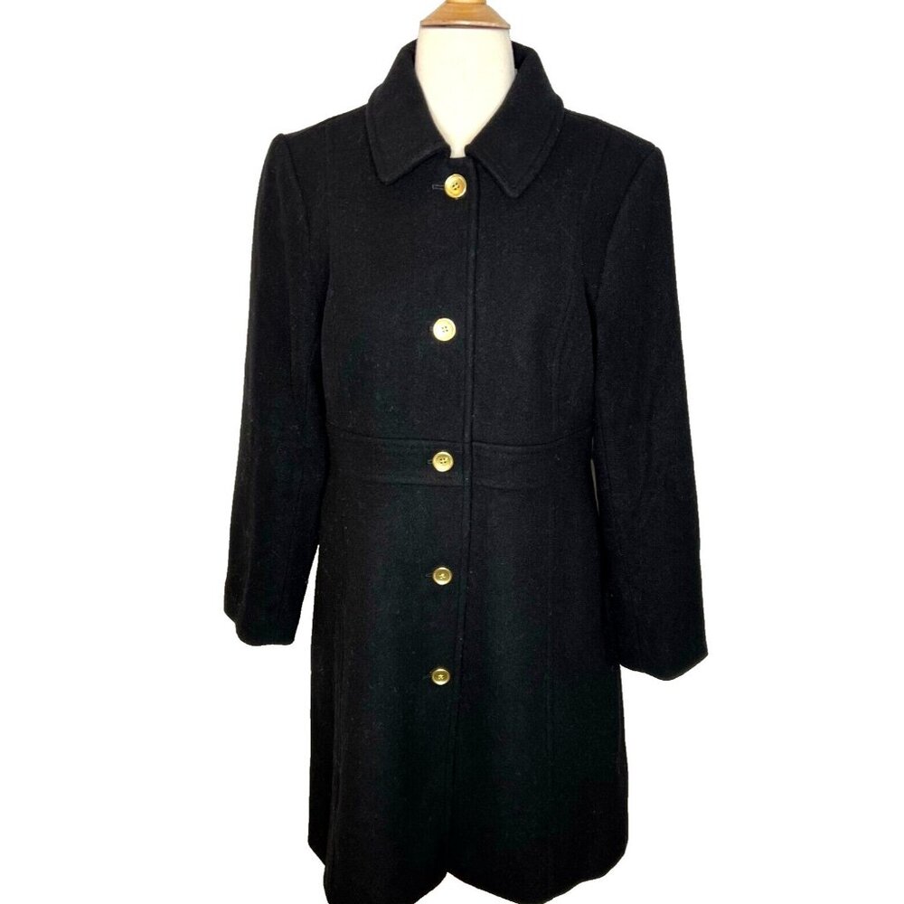J.Crew Womens $298 Wool Blend Lady Coat Black Size 14 AT107 - Picture 3 of 7